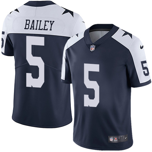 Nike Cowboys #5 Dan Bailey Navy Blue Thanksgiving Men's Stitched NFL Vapor Untouchable Limited Throwback Jersey - Click Image to Close